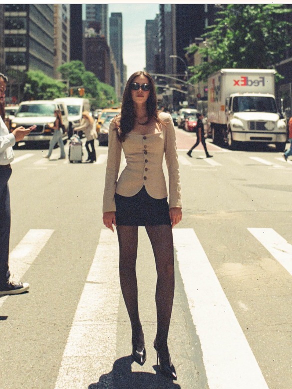 Ella Hunt in pantyhose